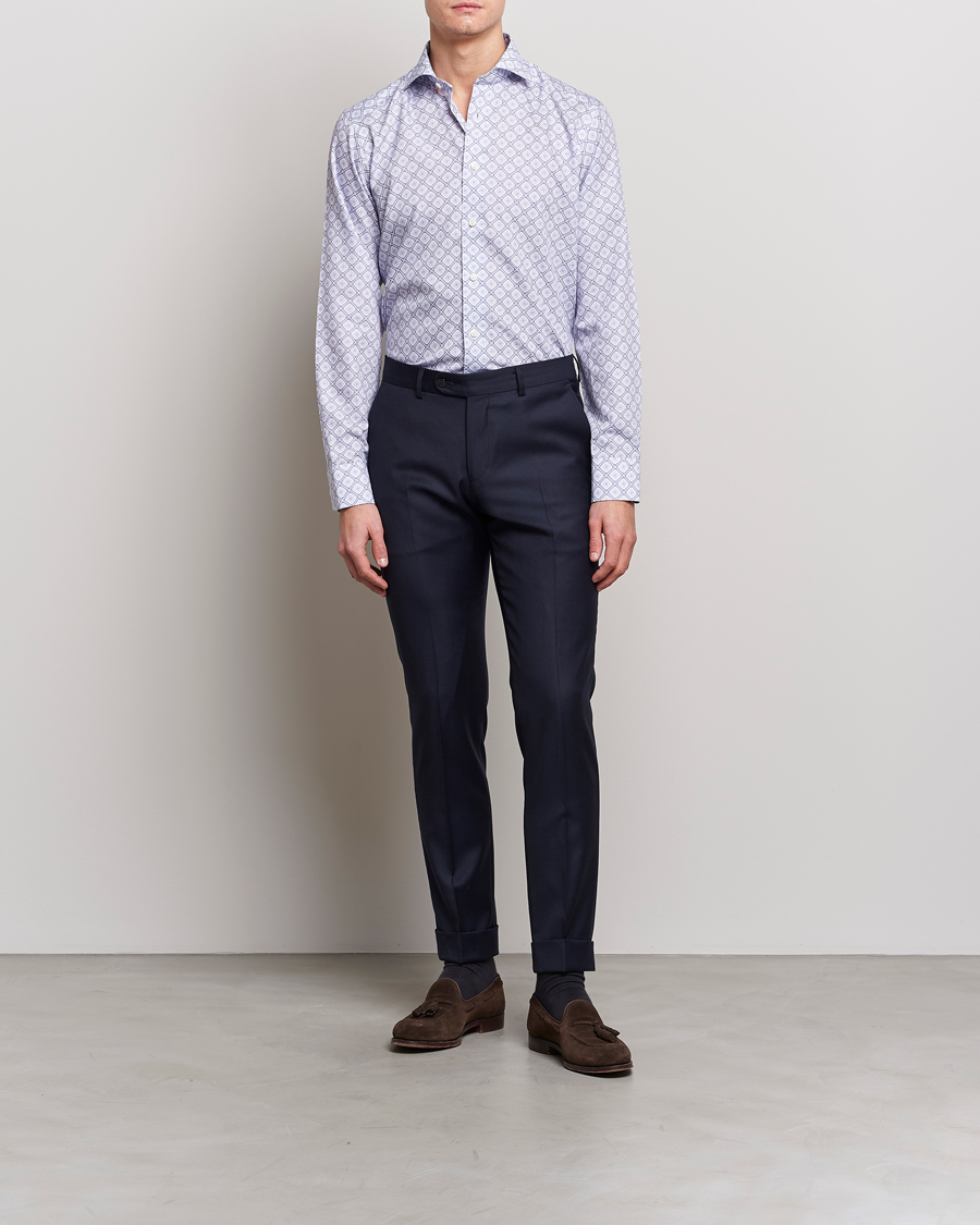 Men | Shirts | Eton | Medallon Twill Shirt Mid Blue