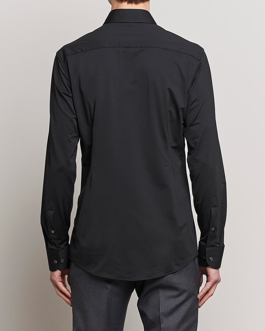 Men | Shirts | Eton | Slim Fit Four Way Stretch Shirt Black