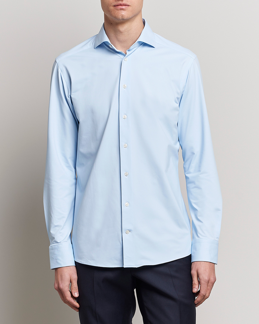 Men | Casual Shirts | Eton | Four Way Stretch Shirt Light Blue