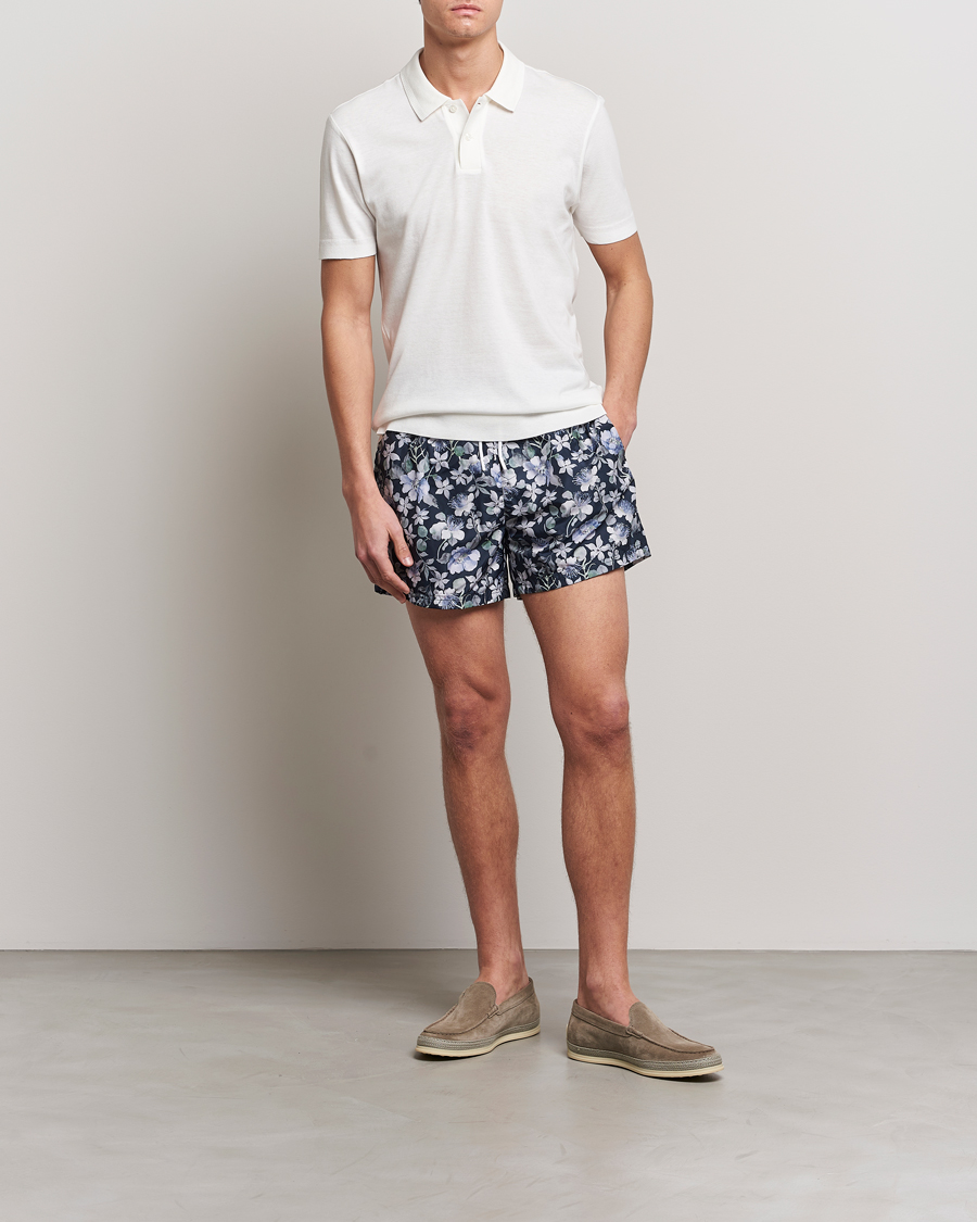 Men | Swimwear | Eton | Floral Swim Shorts Navy Blue