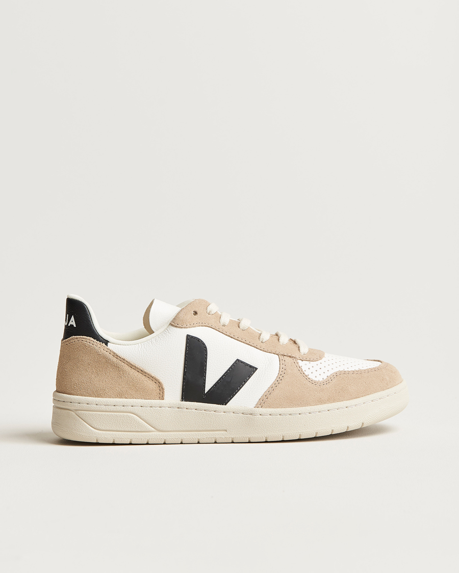 Men | Veja V-10 Chromefree Leather Extra White/Black Sahara | Veja | V-10 Chromefree Leather Extra White/Black Sahara