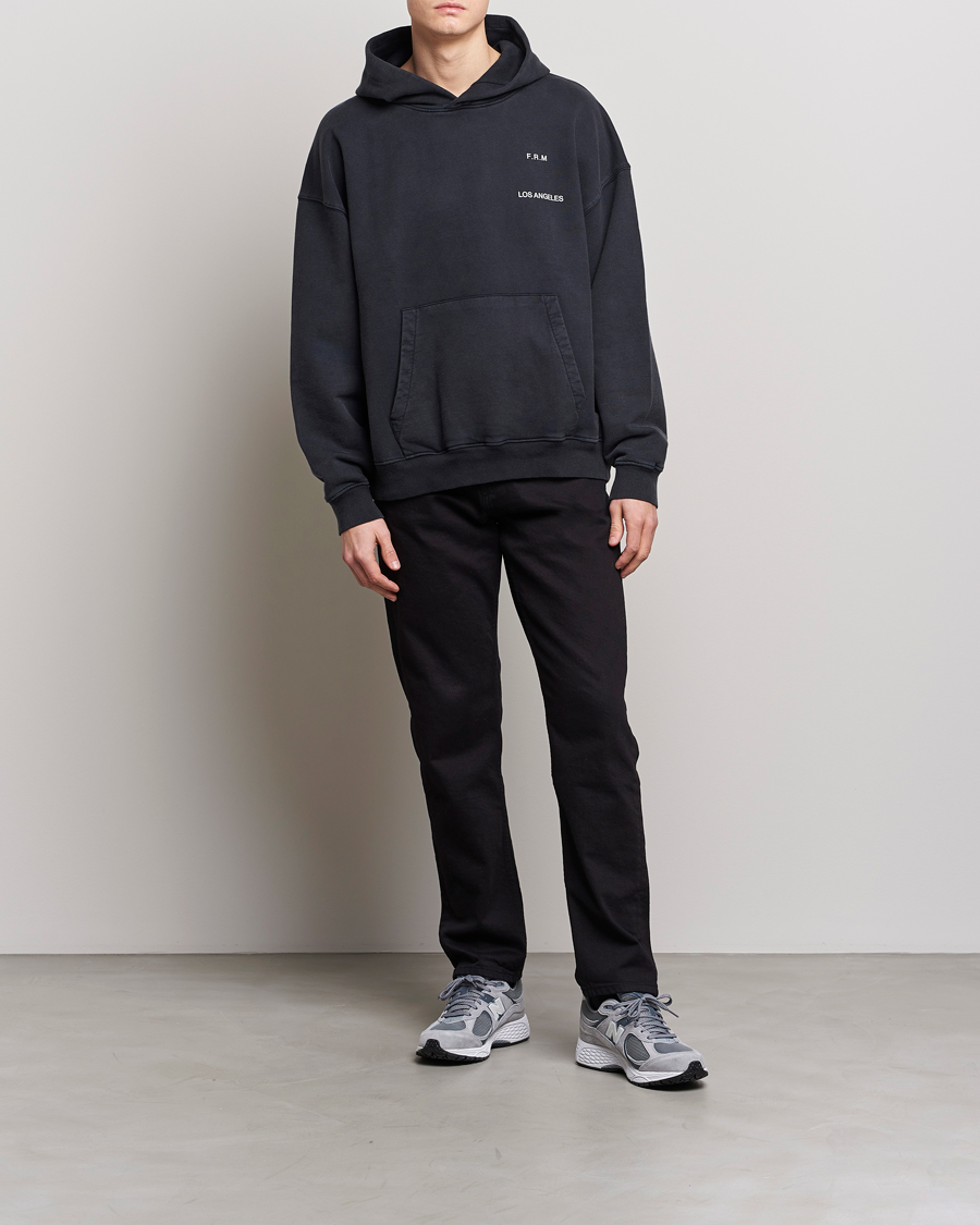 Men | Sweaters & Knitwear | FRAME | Faded Washed Coton Hoodie Black