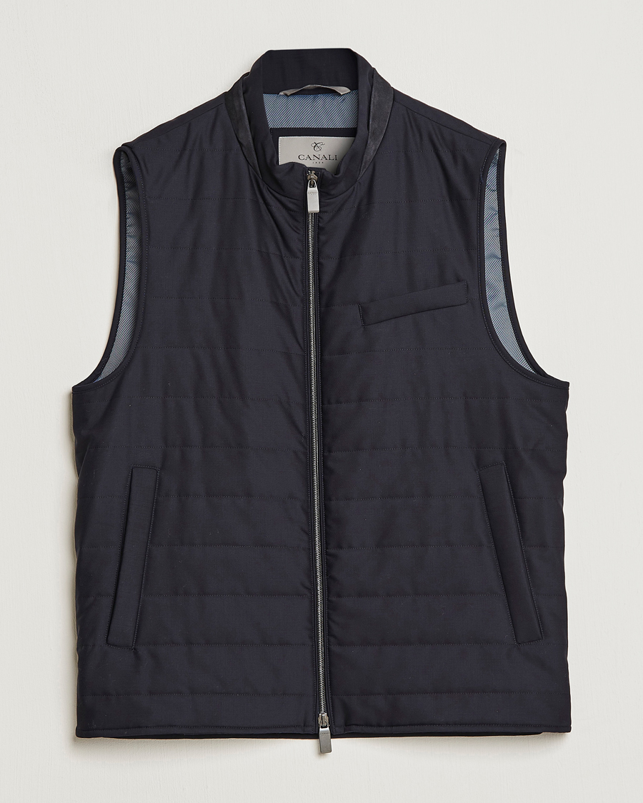 Men | Gilets | Canali | Impeccabile Padded Gilet Navy