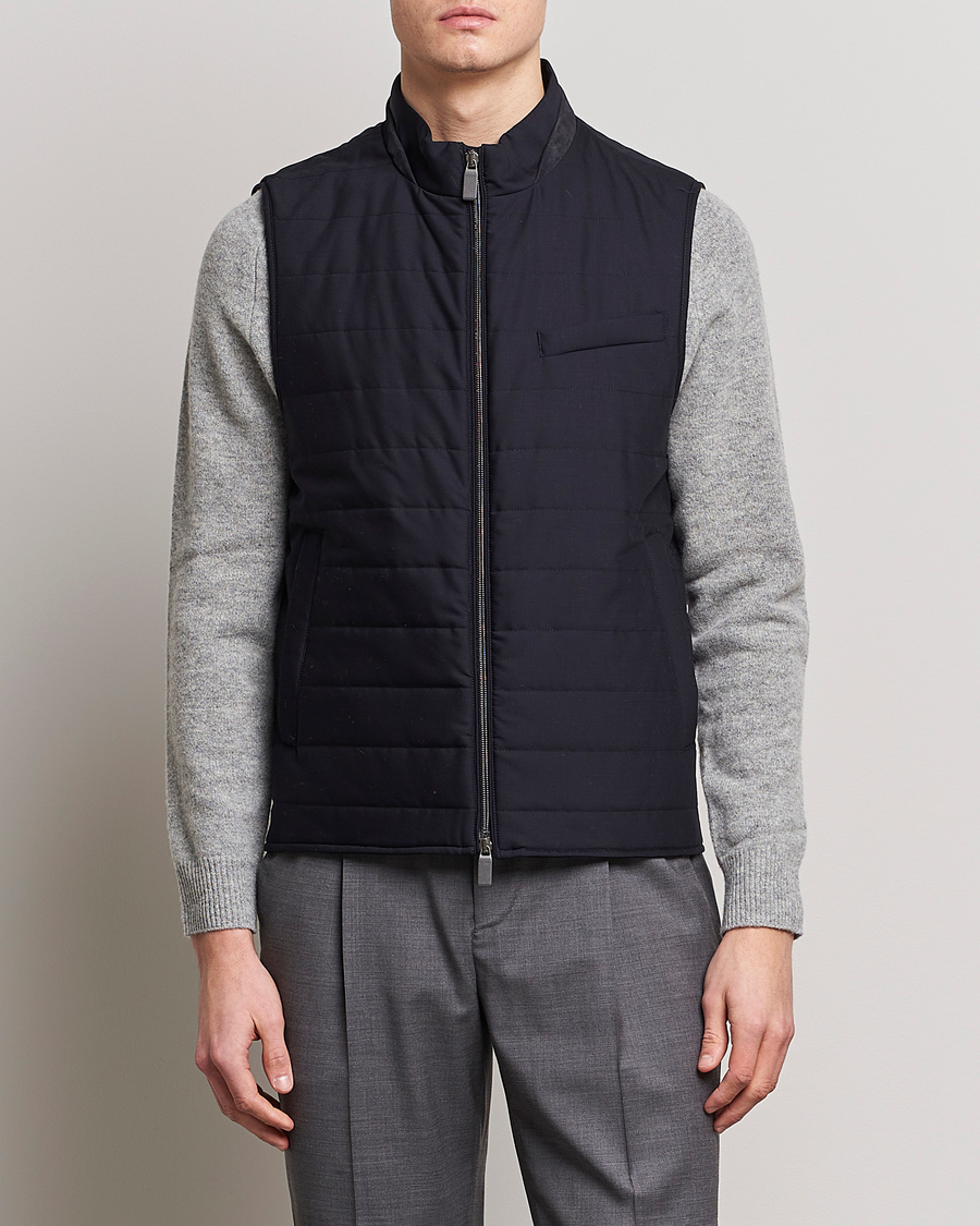 Men | Gilets | Canali | Impeccabile Padded Gilet Navy