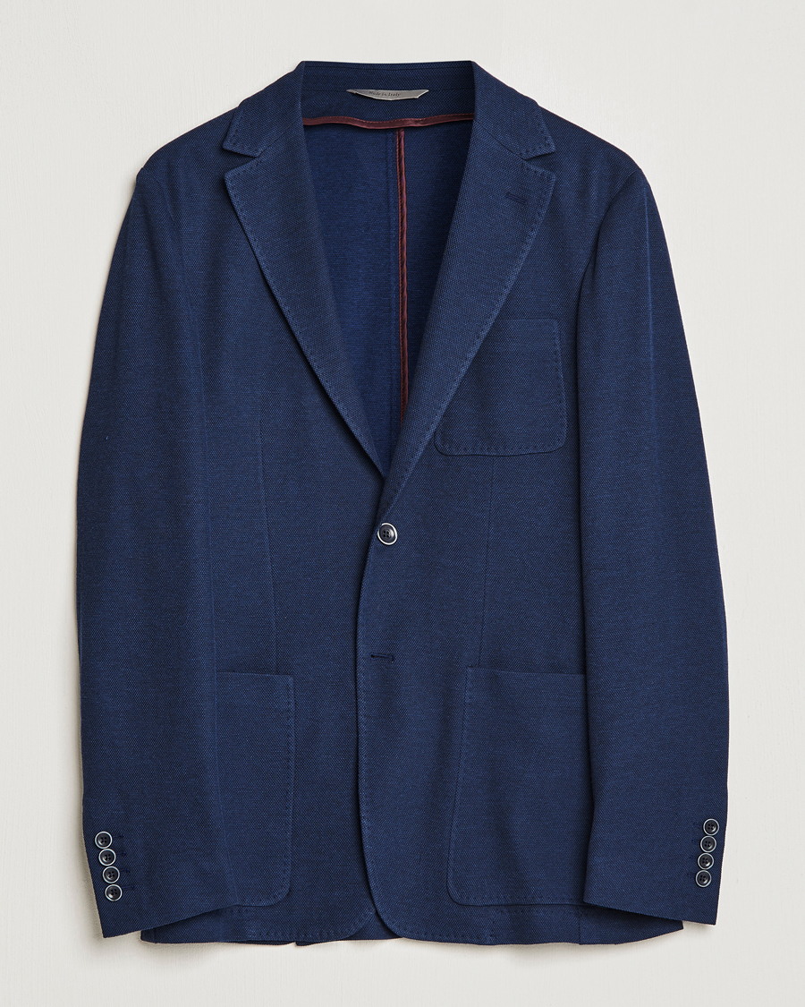 Men | Blazers | Canali | Cotton Stretch Jersey Blazer Navy