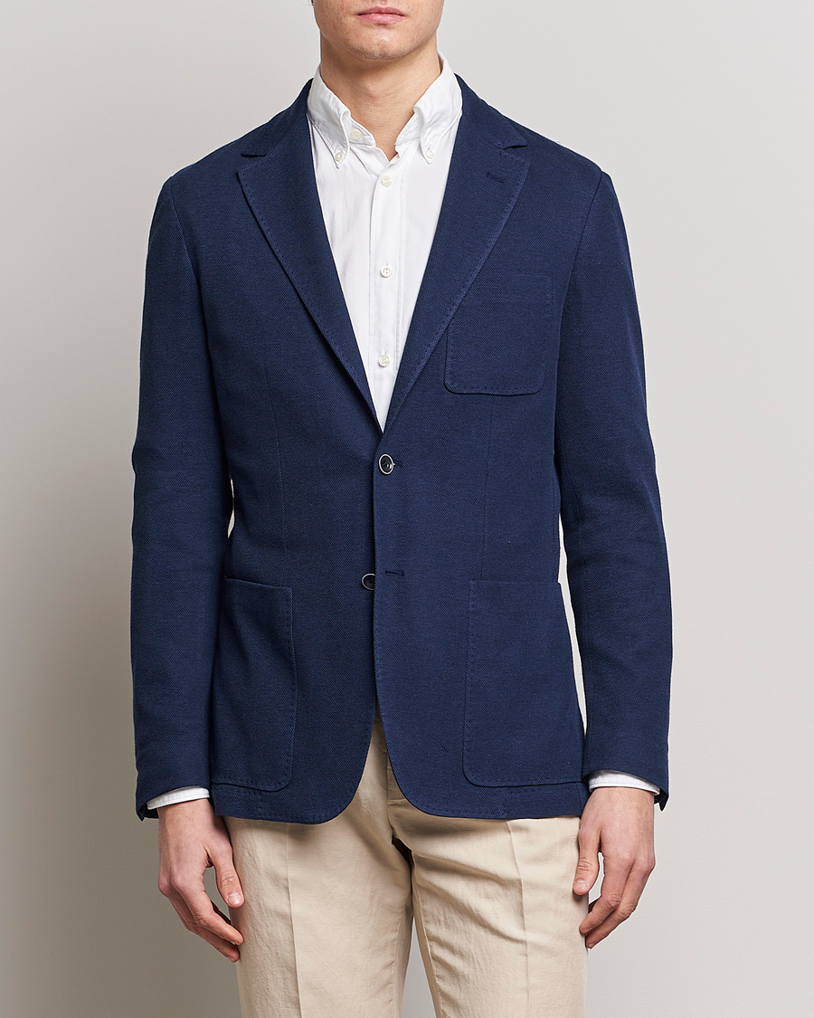 Men | Blazers | Canali | Cotton Stretch Jersey Blazer Navy