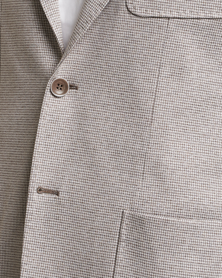 Men | Blazers | Canali | Houndstooth Jersey Blazer Beige