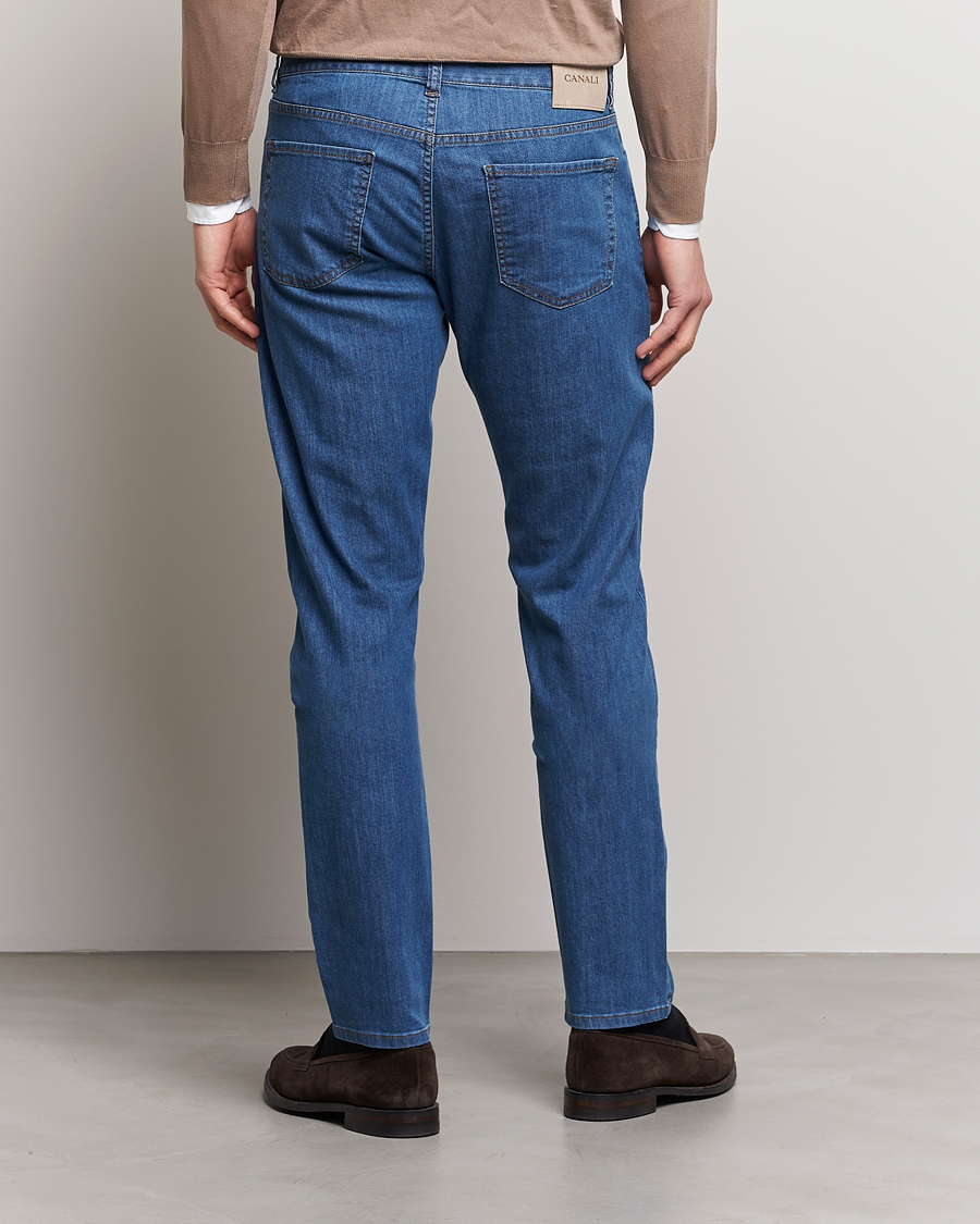 Men | Jeans | Canali | Slim Fit Soft Denim Jeans Blue Wash