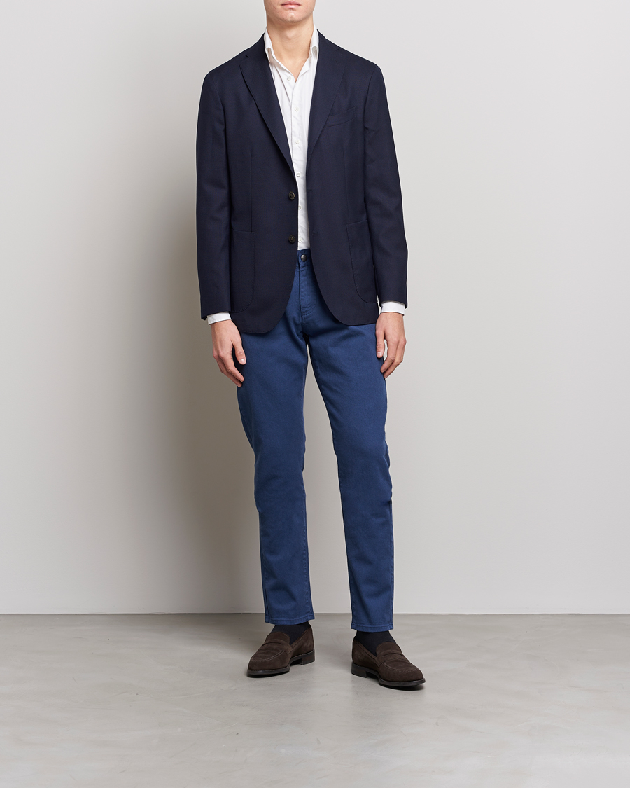 Men | Trousers | Canali | Slim Fit 5-Pocket Pants Dark Blue