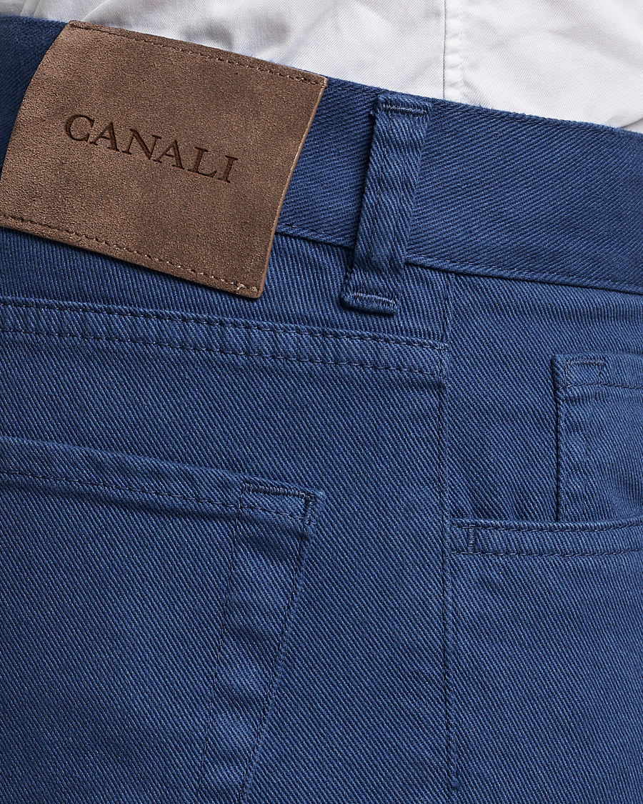 Men | Trousers | Canali | Slim Fit 5-Pocket Pants Dark Blue