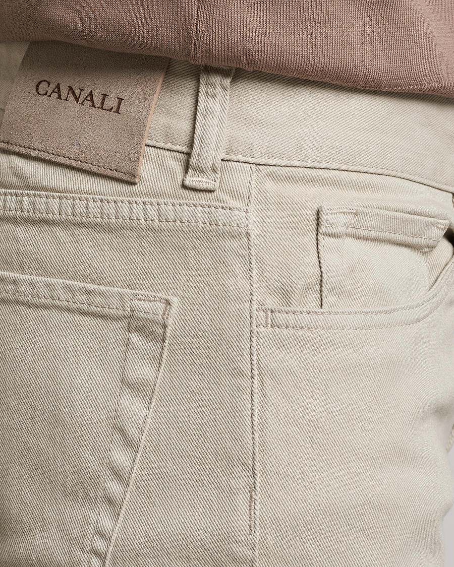 Men | Trousers | Canali | Slim Fit 5-Pocket Pants Beige