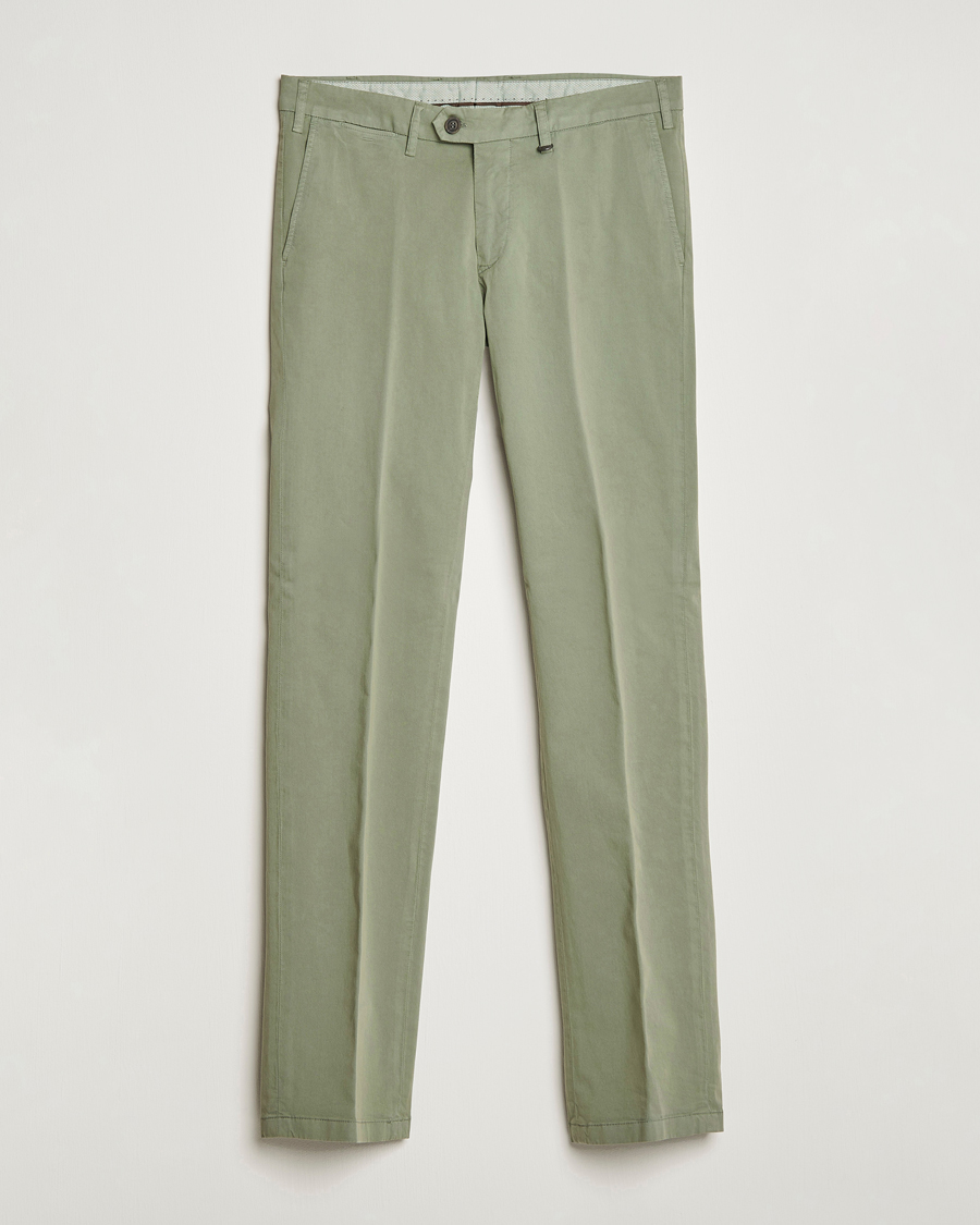 Men | Trousers | Canali | Cotton Stretch Chinos Sage
