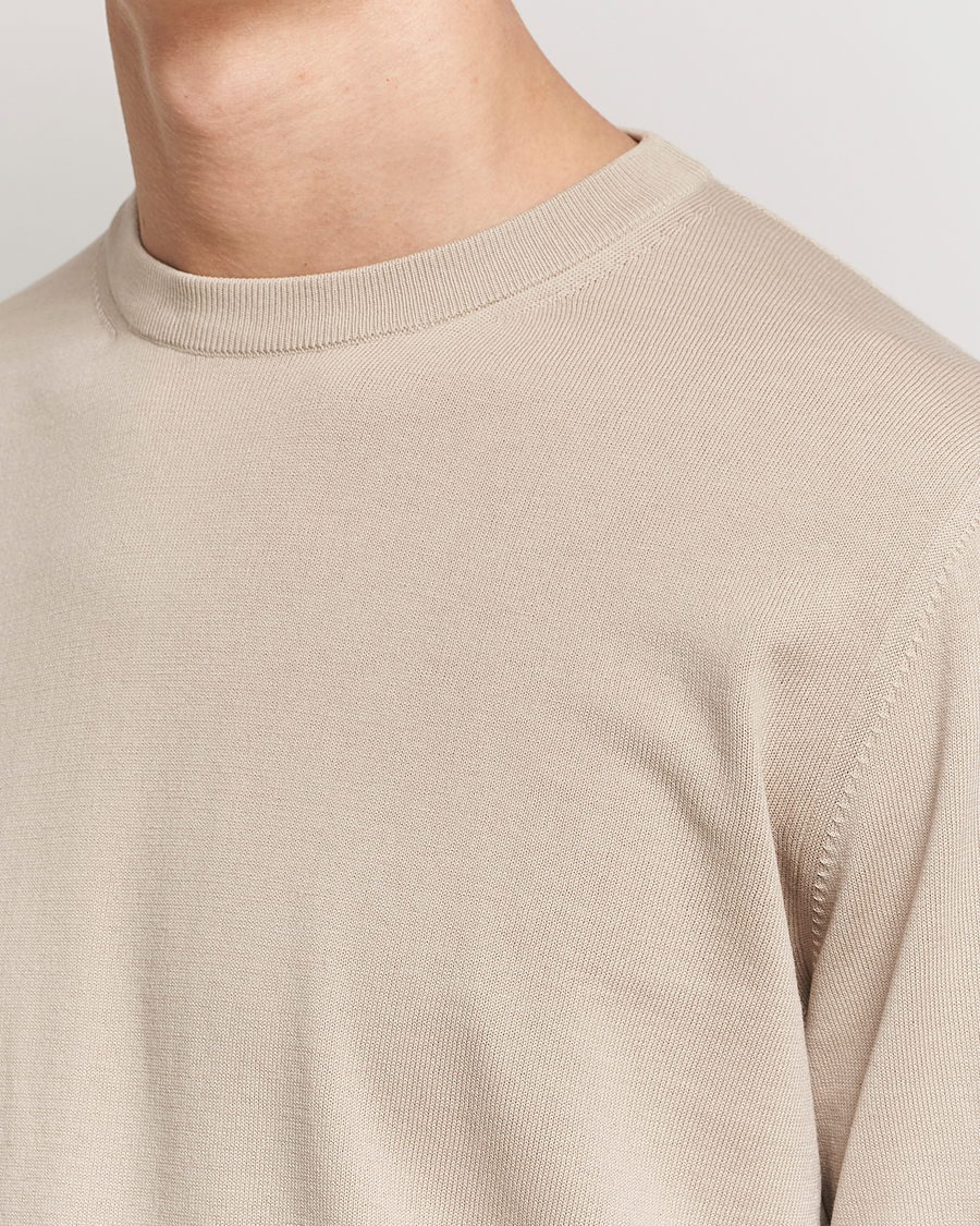 Men | Sweaters & Knitwear | Canali | Cotton Crew Neck Pullover Beige