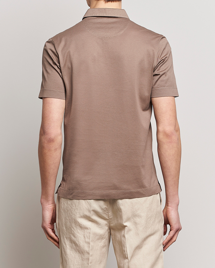 Men | Polo Shirts | Canali | Short Sleeve Polo Pique Taupe