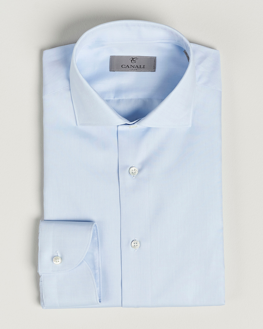 Men | Shirts | Canali | Slim Fit Cotton Shirt Light Blue
