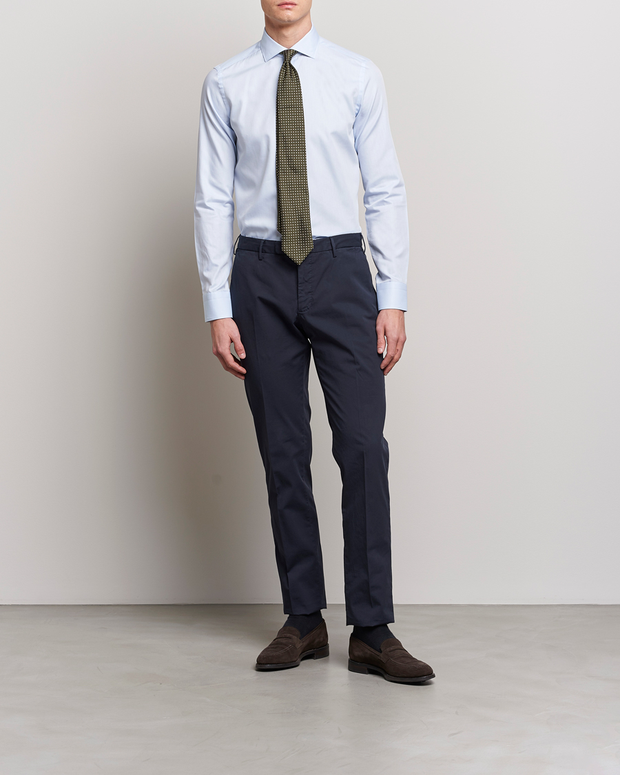 Men | Formal | Canali | Slim Fit Cotton Shirt Light Blue