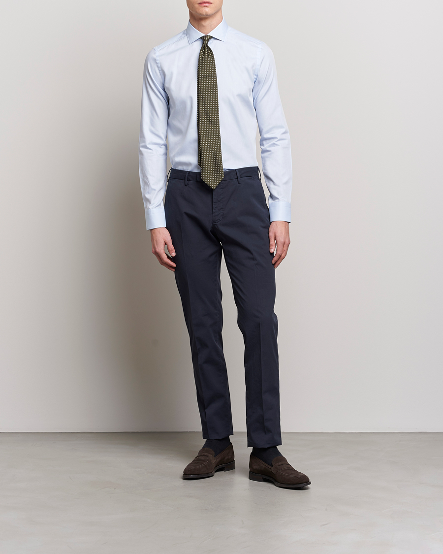Men | Shirts | Canali | Slim Fit Cotton Shirt Light Blue