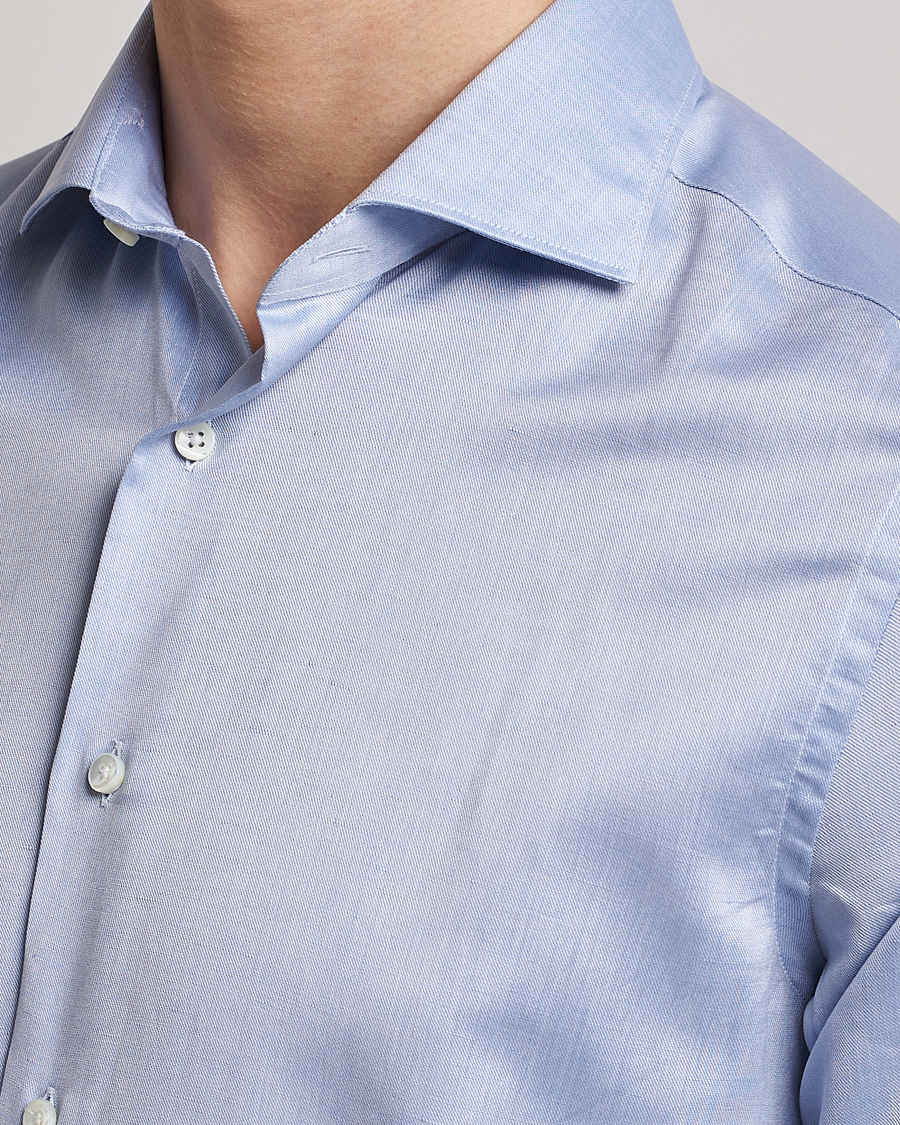 Men | Shirts | Canali | Slim Fit Linen Shirt Light Blue