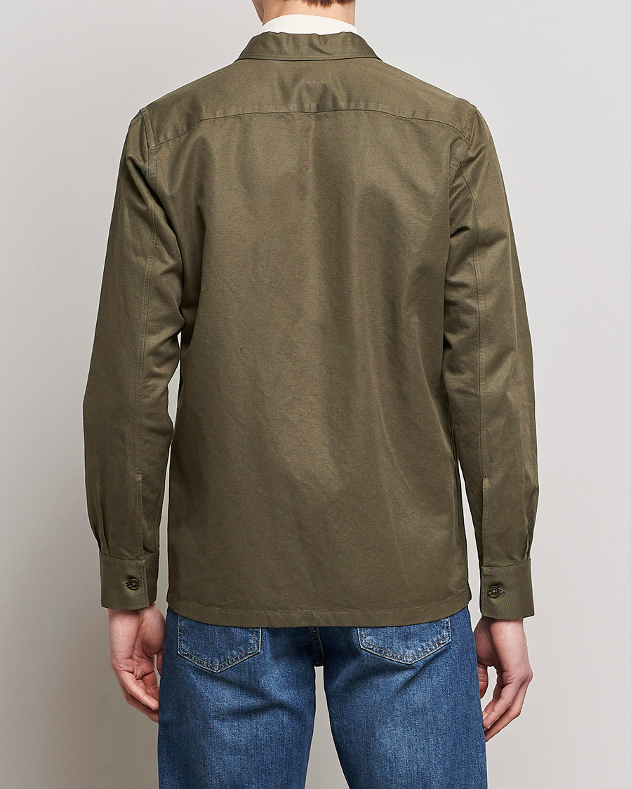 Men | Shirt Jackets | Canali | Safari Overshirt Olive