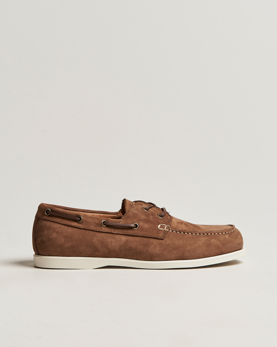 Men | Canali Boat Shoes Dark Brown Nubuck | Canali | Boat Shoes Dark Brown Nubuck