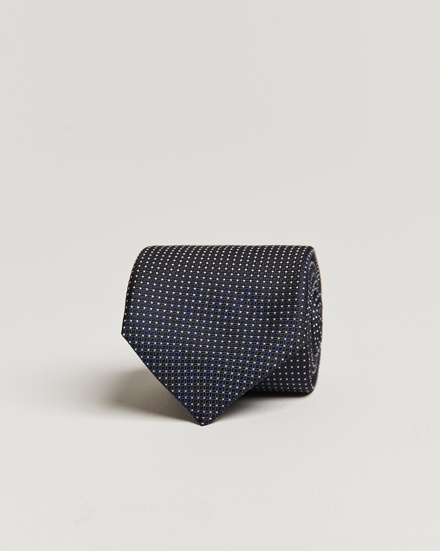 Men | Canali Micro Jacquard Silk Tie Navy | Canali | Micro Jacquard Silk Tie Navy