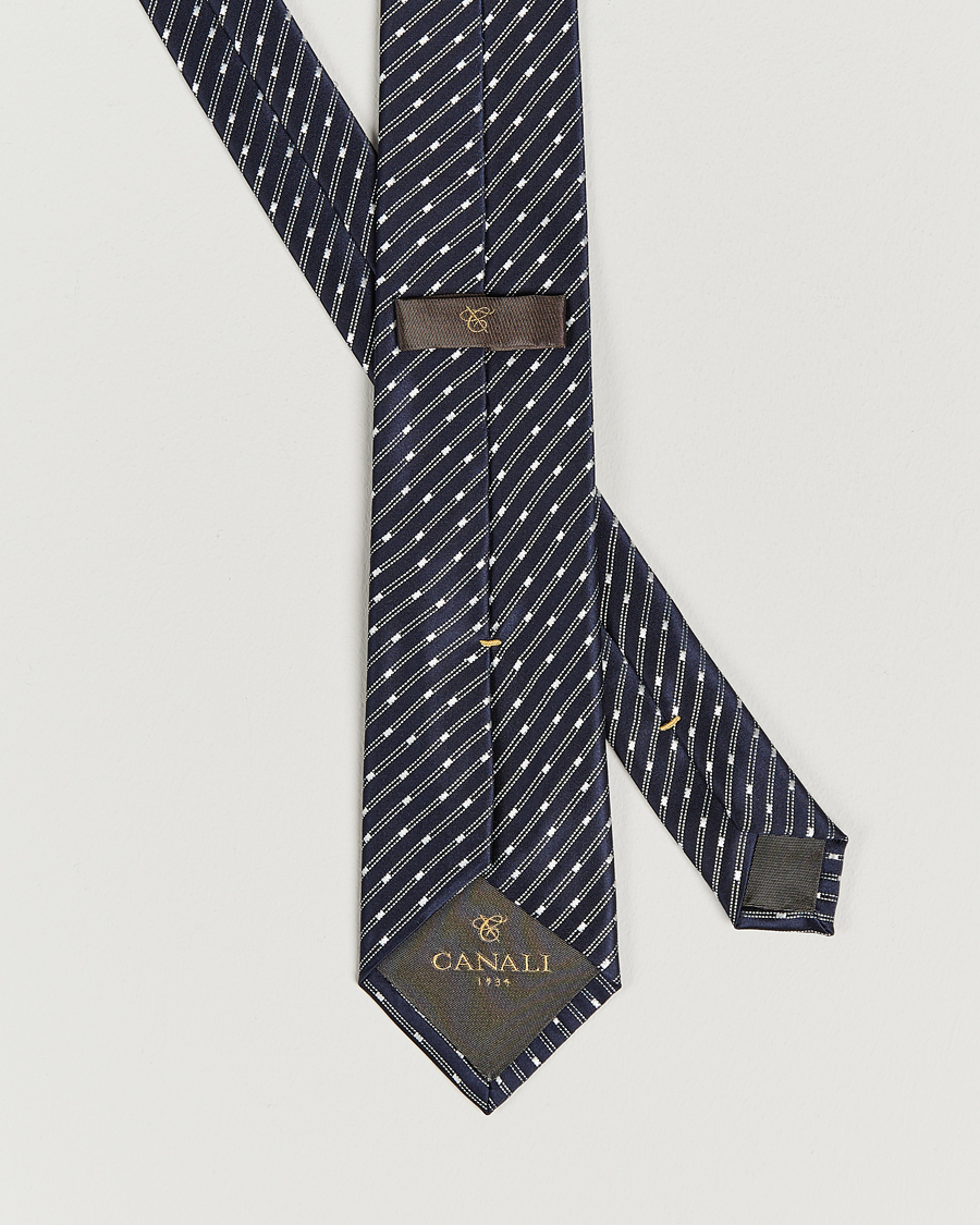 Men | Canali Micro Jacquard Silk Tie Navy | Canali | Micro Jacquard Silk Tie Navy