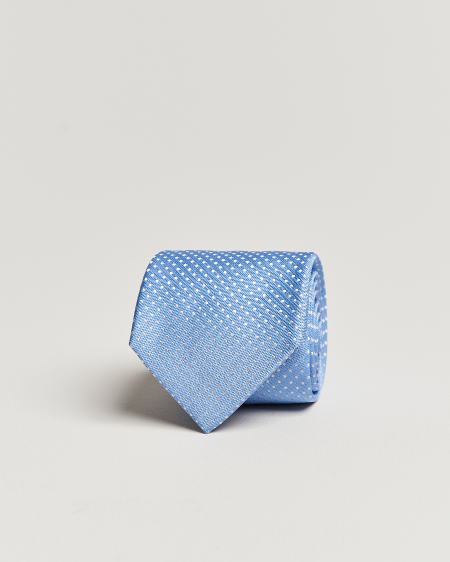 Men | Canali Micro Dot Silk Tie Light Blue | Canali | Micro Dot Silk Tie Light Blue