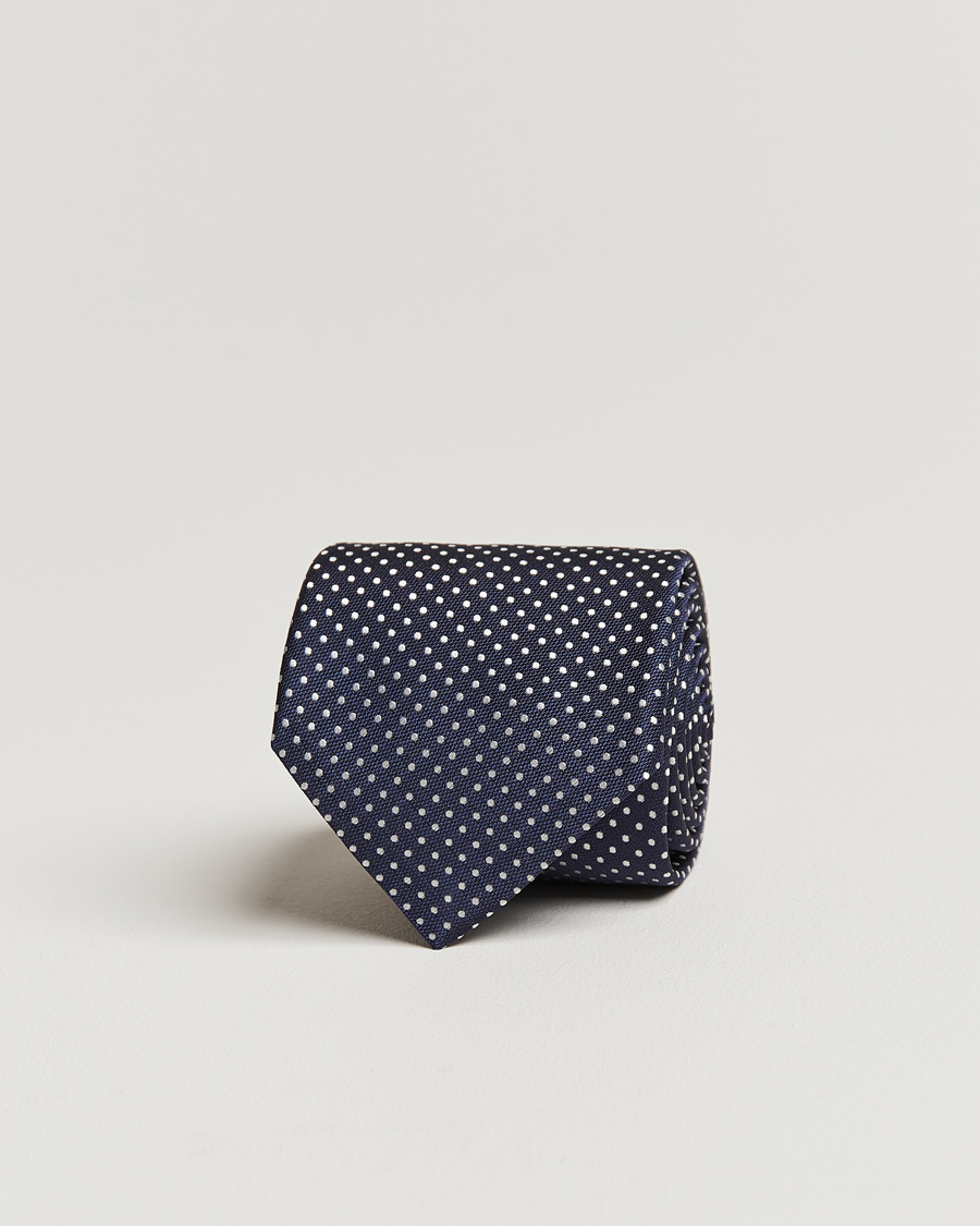 Men | Canali Micro Dot Silk Tie Navy | Canali | Micro Dot Silk Tie Navy