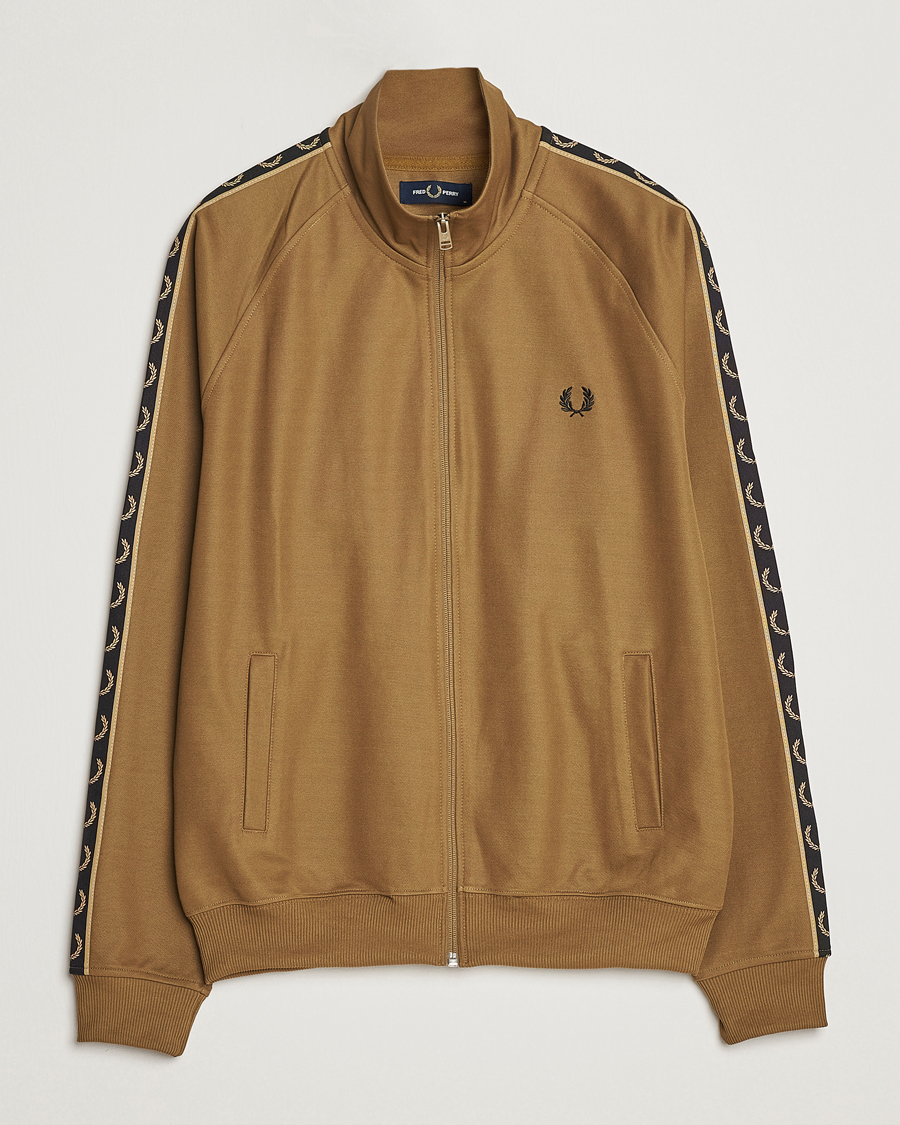 Men | Sweaters & Knitwear | Fred Perry | Taped Track Jacket Shaded Stone