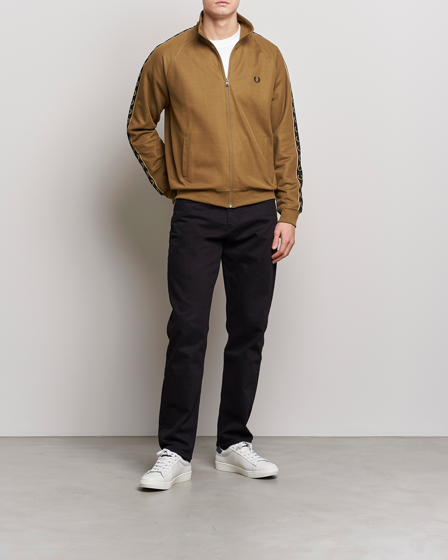 Men | Sweaters & Knitwear | Fred Perry | Taped Track Jacket Shaded Stone