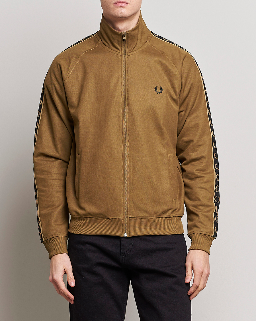 Men | Sweaters & Knitwear | Fred Perry | Taped Track Jacket Shaded Stone