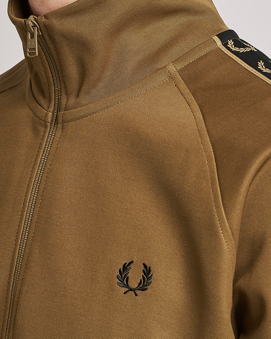 Men | Sweaters & Knitwear | Fred Perry | Taped Track Jacket Shaded Stone