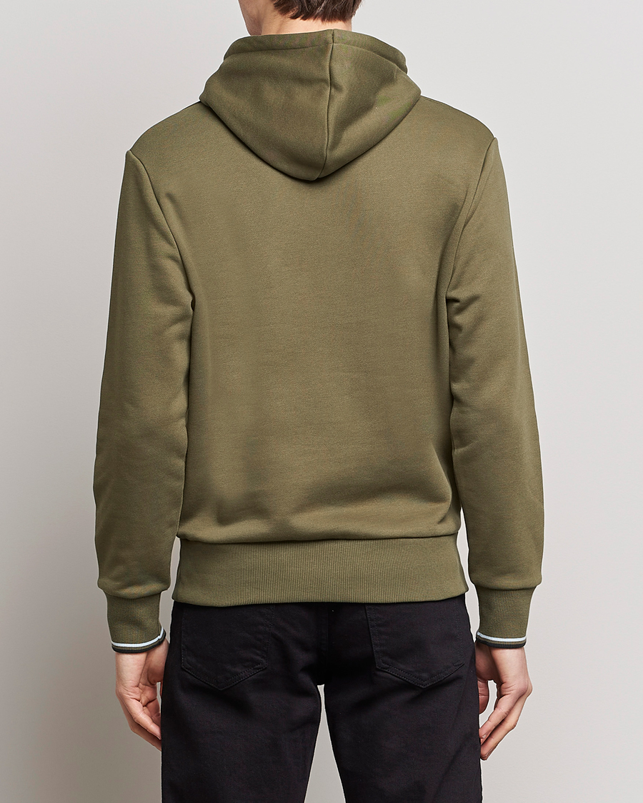 Men | Sweaters & Knitwear | Fred Perry | Tipped Hooded Sweatshirt Unifrom Green