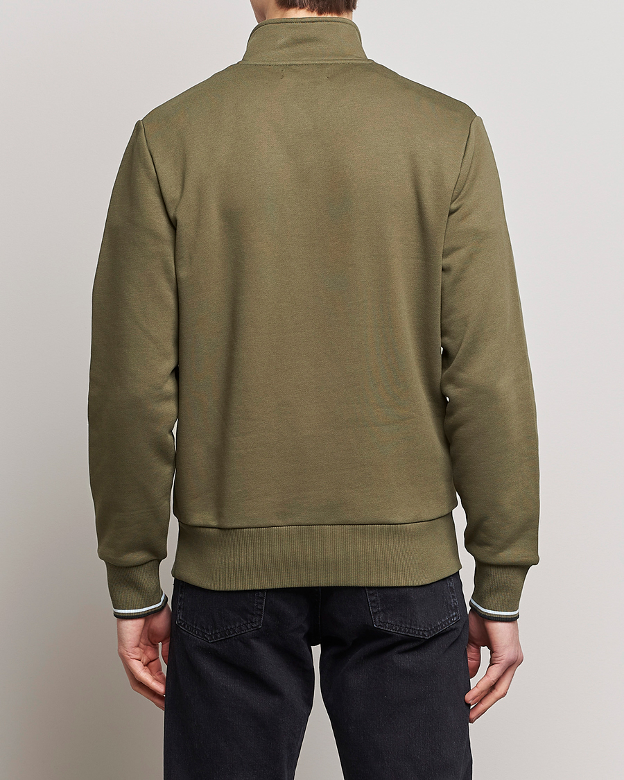 Men | Sweaters & Knitwear | Fred Perry | Half Zip Sweatshirt Uniform Green