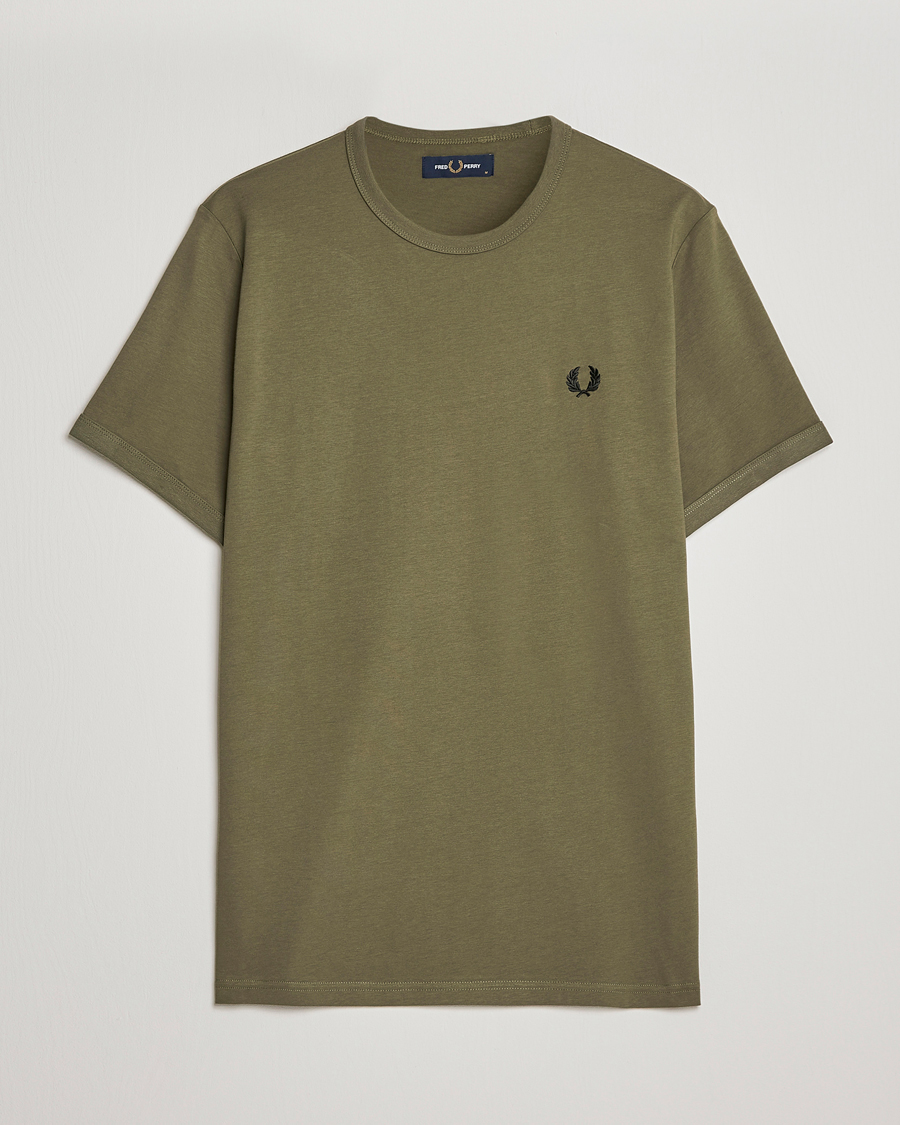 Men | T-Shirts | Fred Perry | Ringer T-Shirt Unifrom Green