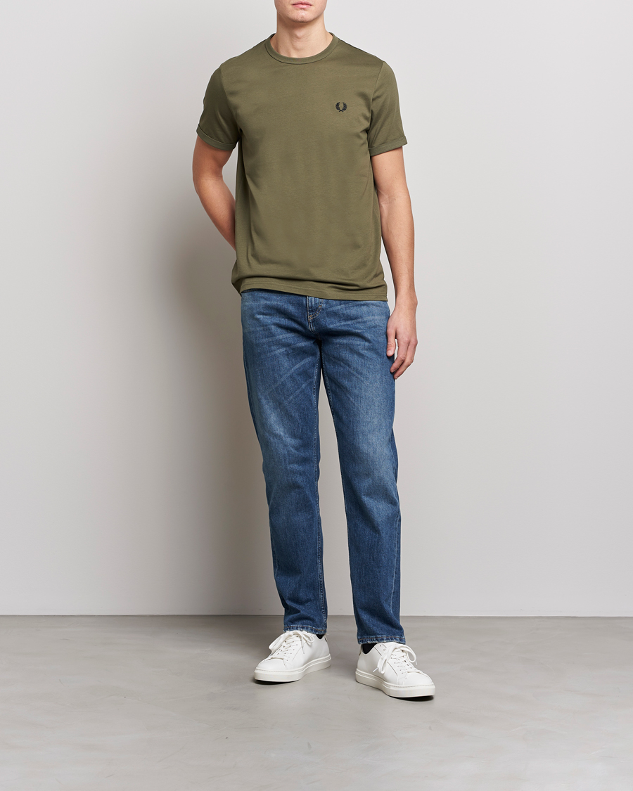 Men | T-Shirts | Fred Perry | Ringer T-Shirt Unifrom Green