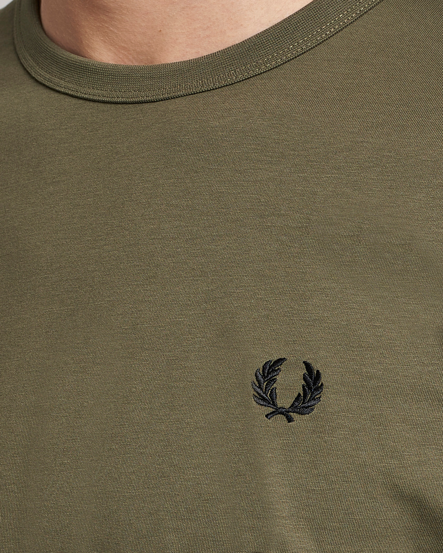 Men | T-Shirts | Fred Perry | Ringer T-Shirt Unifrom Green