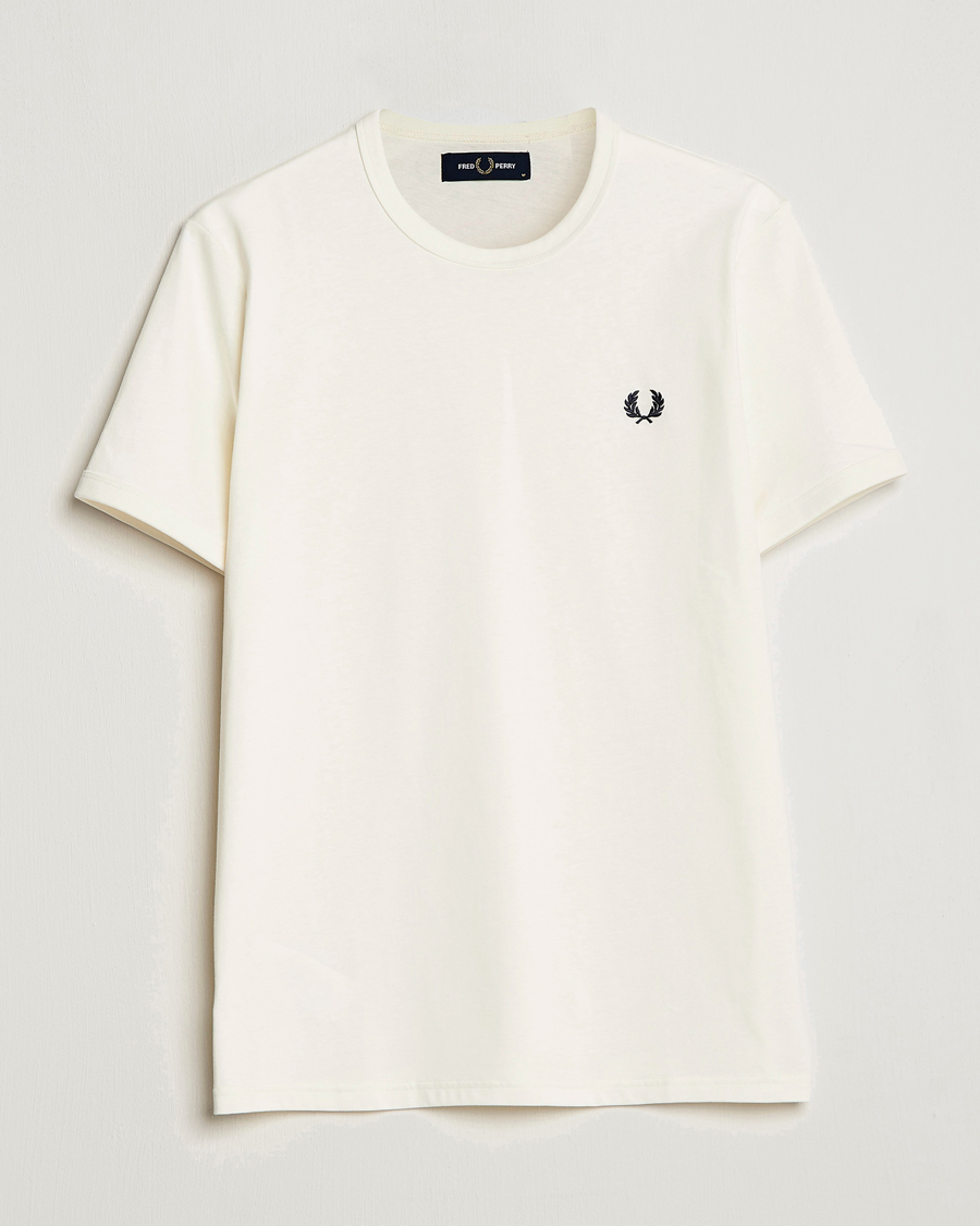 Men | T-Shirts | Fred Perry | Ringer T-Shirt Ecru