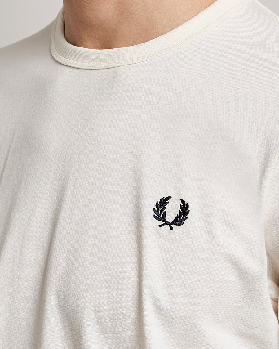 Men | T-Shirts | Fred Perry | Ringer T-Shirt Ecru