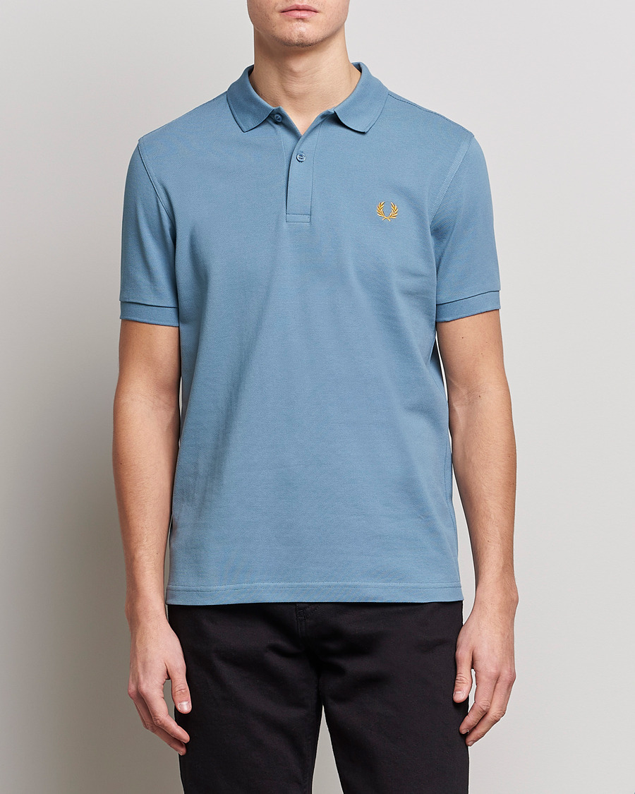Men | Short Sleeve Polo Shirts | Fred Perry | Plain Polo Shirt Ash Blue