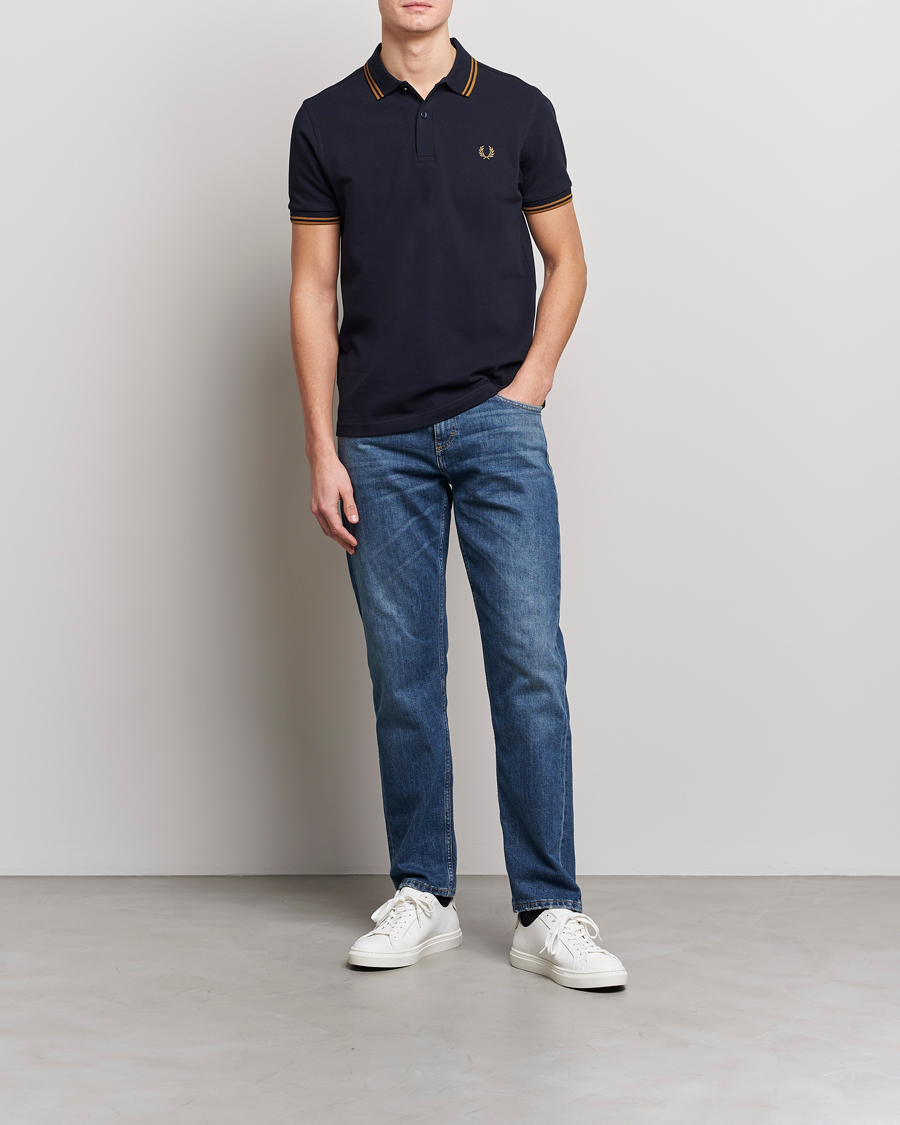Men | Polo Shirts | Fred Perry | Twin Tipped Polo Shirt Navy