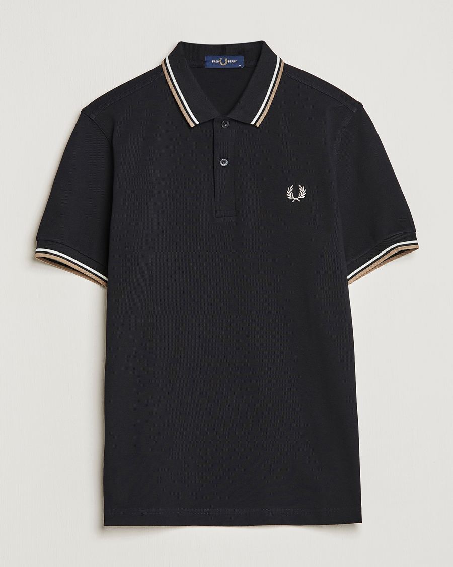 Men | Polo Shirts | Fred Perry | Twin Tipped Polo Shirt Black