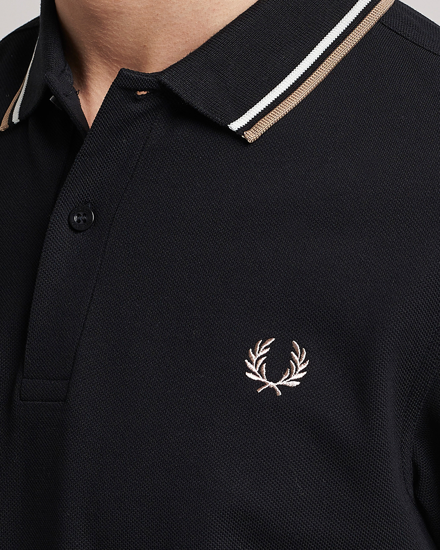 Men | Polo Shirts | Fred Perry | Twin Tipped Polo Shirt Black