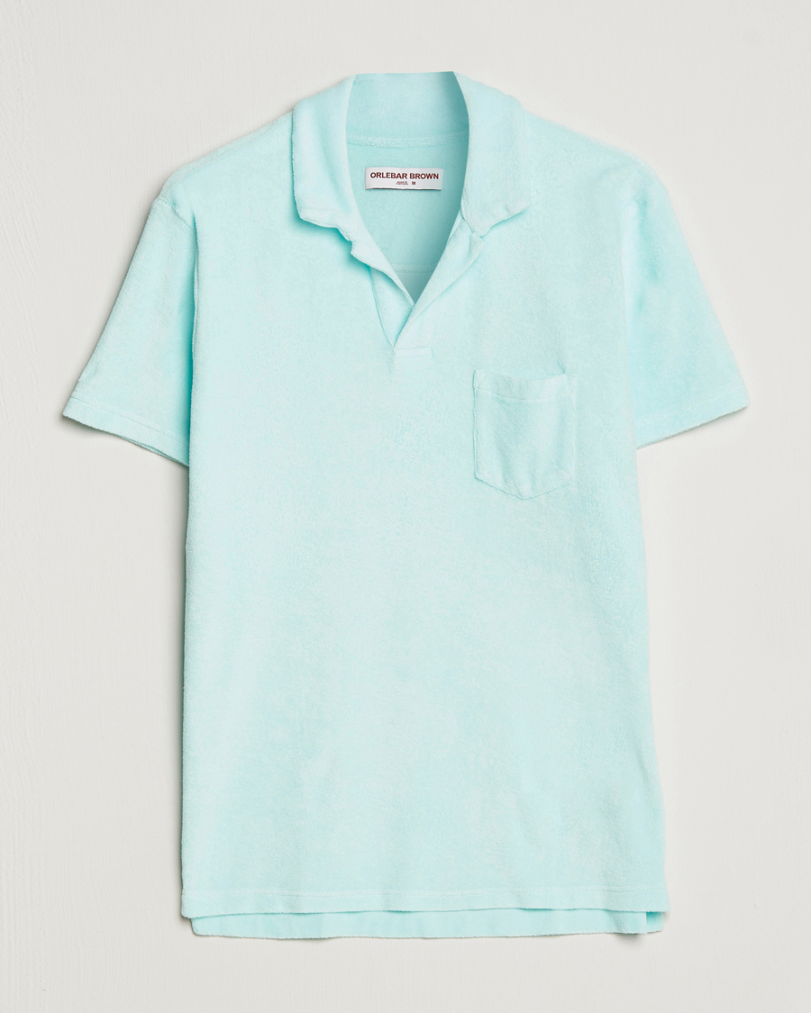 Men | Polo Shirts | Orlebar Brown | Terry Polo Clear Sky