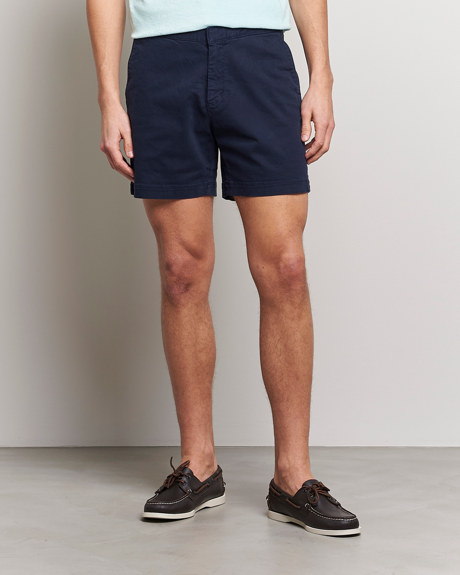 Men | Chino Shorts | Orlebar Brown | Bulldog Cotton Stretch Twill Shorts Dark Navy