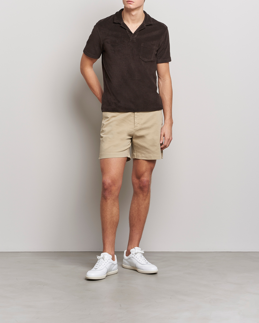 Men | Shorts | Orlebar Brown | Bulldog Cotton Stretch Twill Shorts Sand Dune