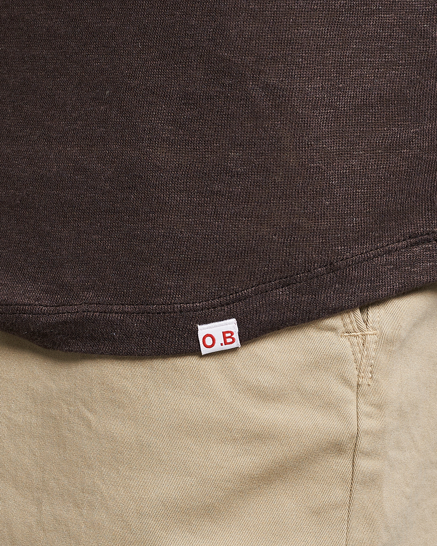 Men | T-Shirts | Orlebar Brown | OB Linen Crew Neck Tee Truffle