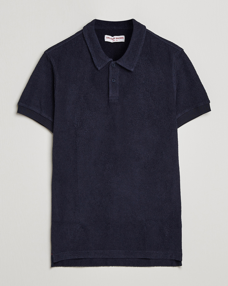 Men | Polo Shirts | Orlebar Brown | Lorenzo Cotton Terry Polo Night Iris