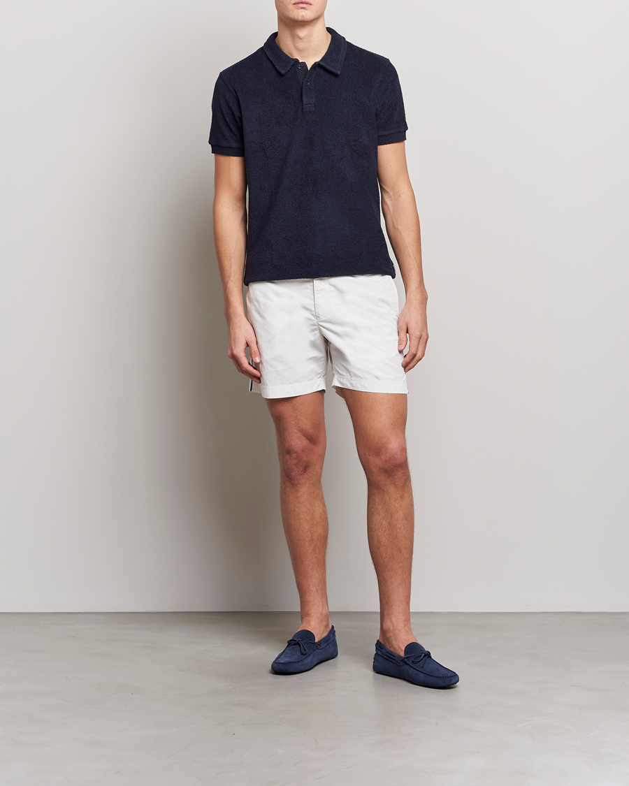 Men | Polo Shirts | Orlebar Brown | Lorenzo Cotton Terry Polo Night Iris