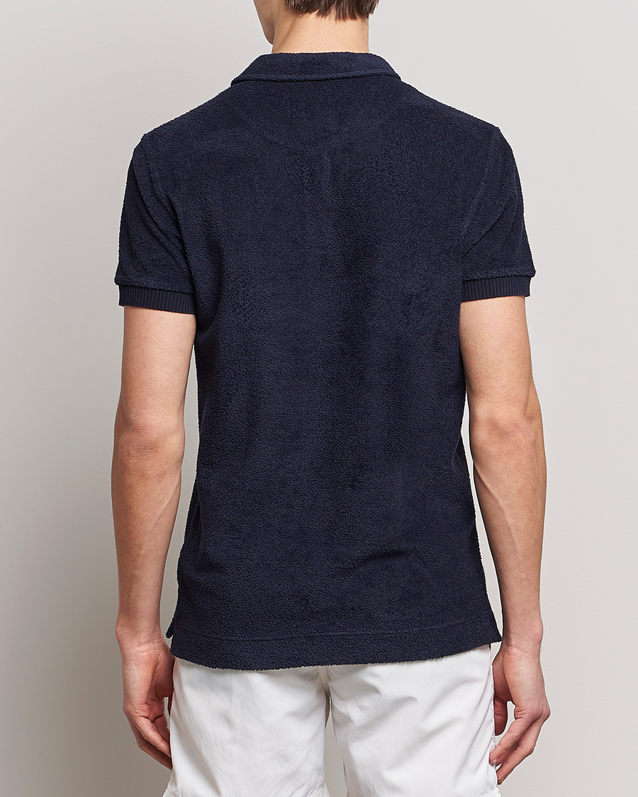 Men | Polo Shirts | Orlebar Brown | Lorenzo Cotton Terry Polo Night Iris